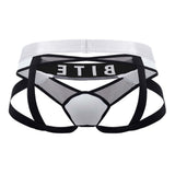 BiteWear BW2023108 Tuxedo Banana Jockstrap Color White