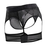 CandyMan 99403 Stripes Gaterbelt Thongs Color Black