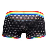 CandyMan 99511X Polka Mesh Trunks Color Black-Rainbow