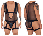 CandyMan 99529X Mesh Garter Bodysuit Color Black