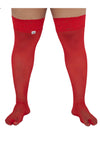 CandyMan 99533X Mesh Thigh Highs Color Red