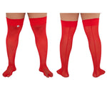 CandyMan 99533X Mesh Thigh Highs Color Red