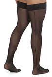 CandyMan 99533 Mesh Thigh Highs Color Black