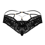 CandyMan 99551 Lace Peekaboo Briefs Color Black