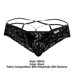 CandyMan 99551 Lace Peekaboo Briefs Color Black