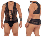 CandyMan 99557X Mesh-Lace Bodysuit Color Black