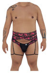 CandyMan 99576X Lace Garter Thongs Color Black Print