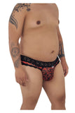 CandyMan 99596X Mesh-Lace Thongs Color Leopard Print