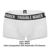 CandyMan 99616 Trouble Maker Lace Trunks Color White