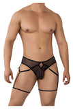 CandyMan 99625 Mesh Garter Briefs Color Black