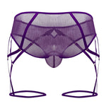 CandyMan 99625 Mesh Garter Briefs Color Purple