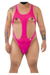 CandyMan 99643X Mesh Bodysuit Color Hot Pink