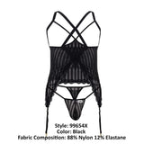 CandyMan 99654X Mesh Two Piece Set Color Black