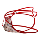 CandyMan 99671 Lace Jock Thongs Color Red-Print