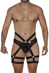 CandyMan 99676 Garter Thongs Two Piece Set Color Black