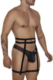 CandyMan 99677 Garter Thongs Two Piece Set Color Black