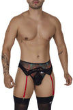 CandyMan 99688 Garter Thongs Two Piece Set Color Black