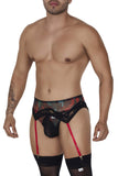 CandyMan 99688 Garter Thongs Two Piece Set Color Black