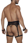 CandyMan 99690 Garter Thongs Two Piece Set Color Black