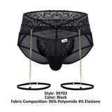 CandyMan 99703 Garter Briefs Two Piece Set Color Black