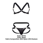 CandyMan 99731 Harness-Bra Two Piece Set Color Black