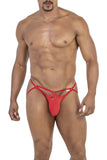 CandyMan 99770 Lace Jock Thongs Color Red