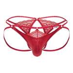 CandyMan 99770 Lace Jock Thongs Color Red