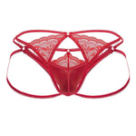 CandyMan 99770 Lace Jock Thongs Color Red