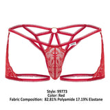 CandyMan 99773 Lace Trunks Thongs Color Red