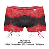 CandyMan 99779 Mesh Lace Trunks Color Black-Red