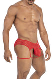 CandyMan 99792 Mesh Garter Thongs Color Red