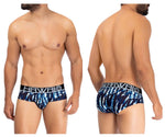 HAWAI 42192 Printed Microfiber Hip Briefs Color Dark Blue