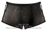 Male Power 147-288 Show Stopper Mini Short Color Silver Mesh Dot