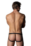 Male Power 386-291 Love Star Jock with Ring Color Black