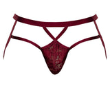 Male Power 394-289 Lucifer Strappy Jock Color Burgundy