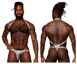 Male Power 404-282 S-naked Shoulder Sling Harness Thong Color Silver-Black