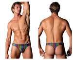 Male Power 421-297 Pack N Play Thong with Front Condom Pouch Color Rainbow