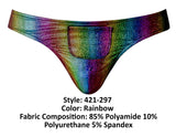 Male Power 421-297 Pack N Play Thong with Front Condom Pouch Color Rainbow