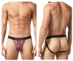 Papi UMPA051 Fashion Microflex Brazilian Jockstrap Color Sunset Multi Print