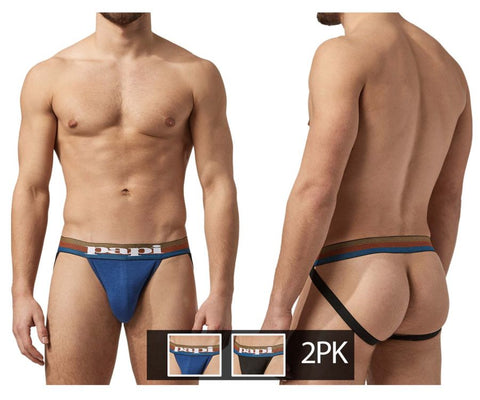 Papi UMPA087 2PK Microflex Jockstrap Color Blue-Black