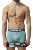 Papi UMPA088 2PK Microflex Brazilian Boxer Briefs Color Turquoise-Black