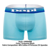 Papi UMPA088 2PK Microflex Brazilian Boxer Briefs Color Turquoise-Black