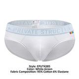 Private Structure EPUT4385 Pride 2PK Mid Waist Mini Briefs Color White-Green