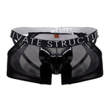 Private Structure LCUT4420 Alpha Low Waist Mesh Back Jockstrap Trunks Color Black