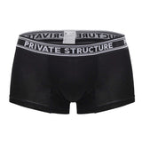 Private Structure PBUT4379 Bamboo Mid Waist Trunks Color Raven Black