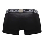 Private Structure PBUT4379 Bamboo Mid Waist Trunks Color Raven Black