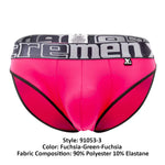 Xtremen 91053-3 3PK Briefs Color Fuchsia-Green-Fuchsia