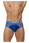 Xtremen 91059 Peekaboo Mesh Briefs Color Blue