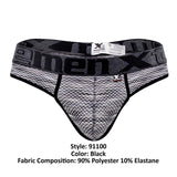 Xtremen 91100 Microfiber Mesh Thongs Color Black